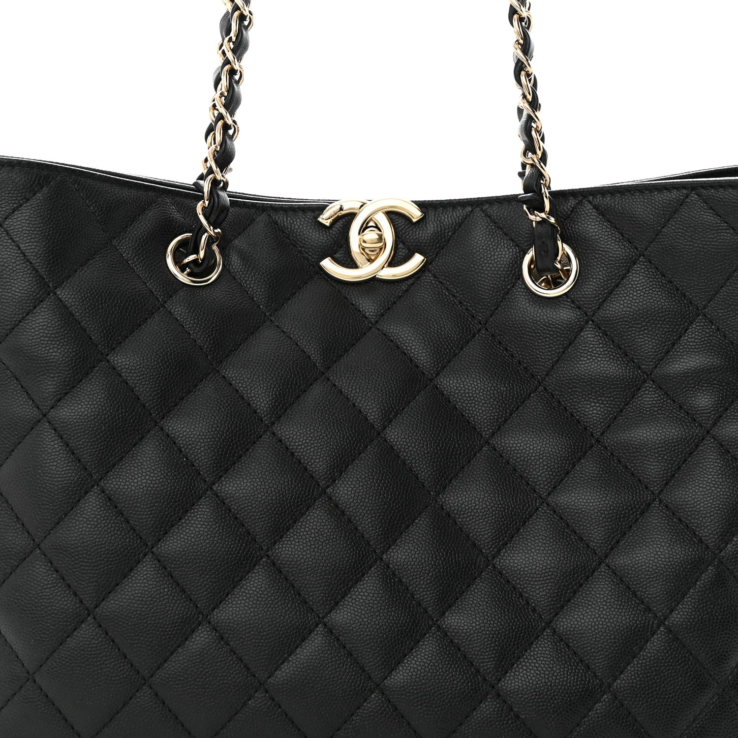 Chanel Caviar Quilted Small Shopping Tote Black 8 of 10