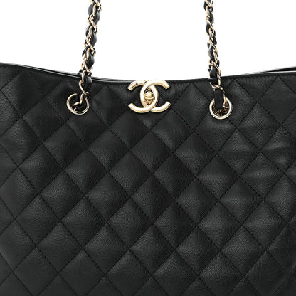 Chanel Caviar Quilted Small Shopping Tote Black 8 of 10