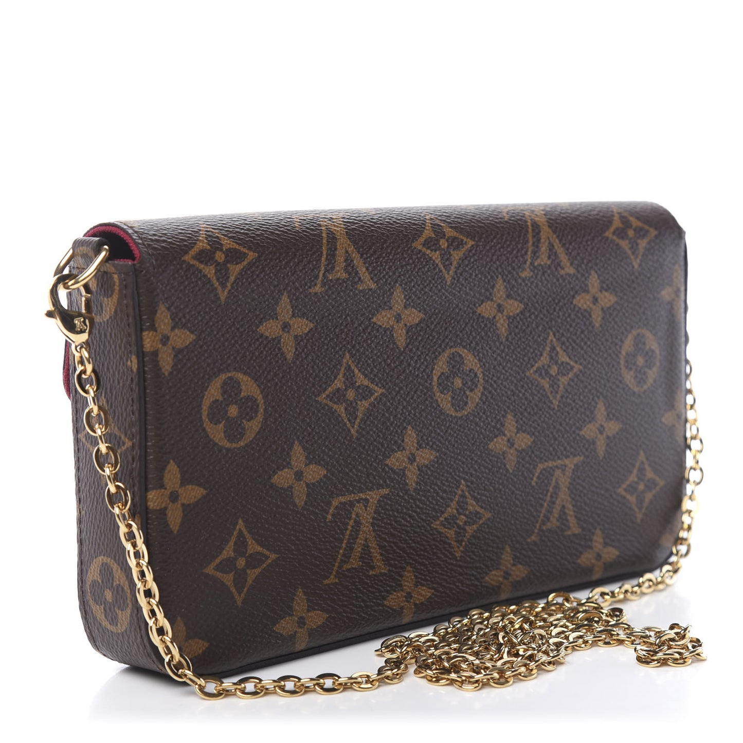 Monogram Pochette Felicie Chain Wallet Fuchsia