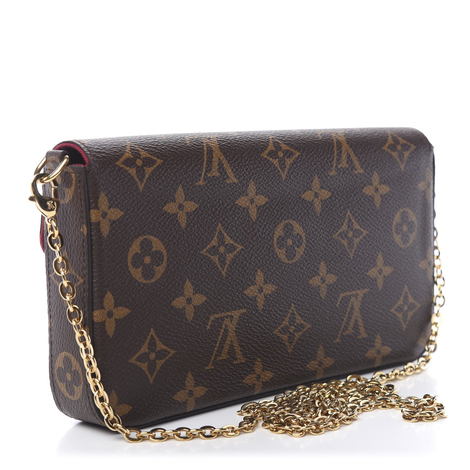Louis Vuitton Monogram Pochette Felicie Chain Wallet Fuchsia 4 of 10