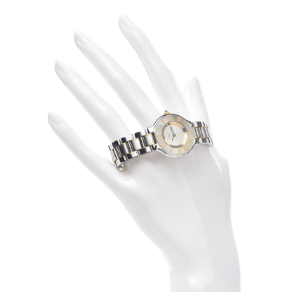 Cartier Stainless Steel 18K Yellow Gold 28mm Must De 21 Quartz Watch 2 of 5