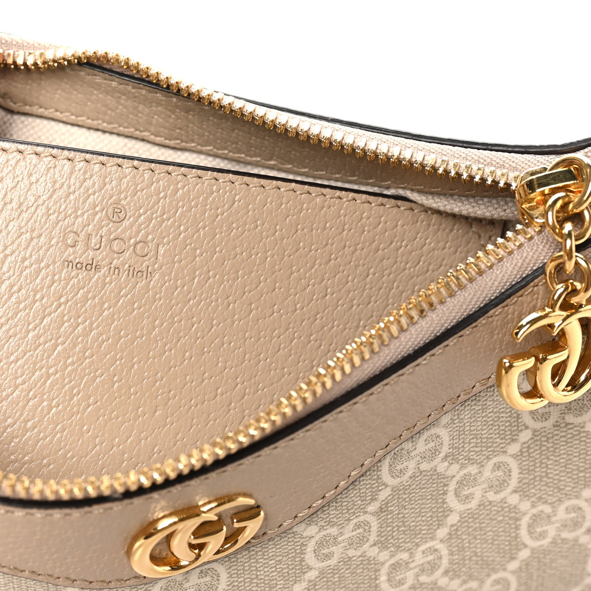 GG Supreme Monogram Textured Dollar Calfskin Web Small Ophidia GG Handbag Beige Mystic White Oatmeal