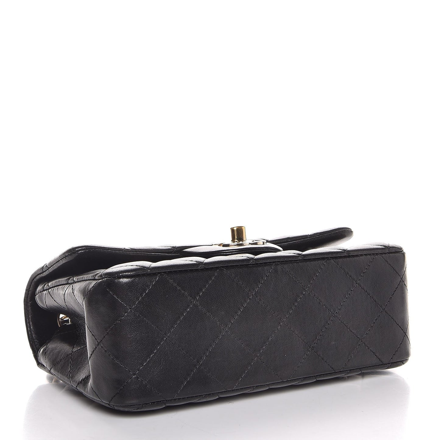 Lambskin Quilted Mini Rectangular Flap Black