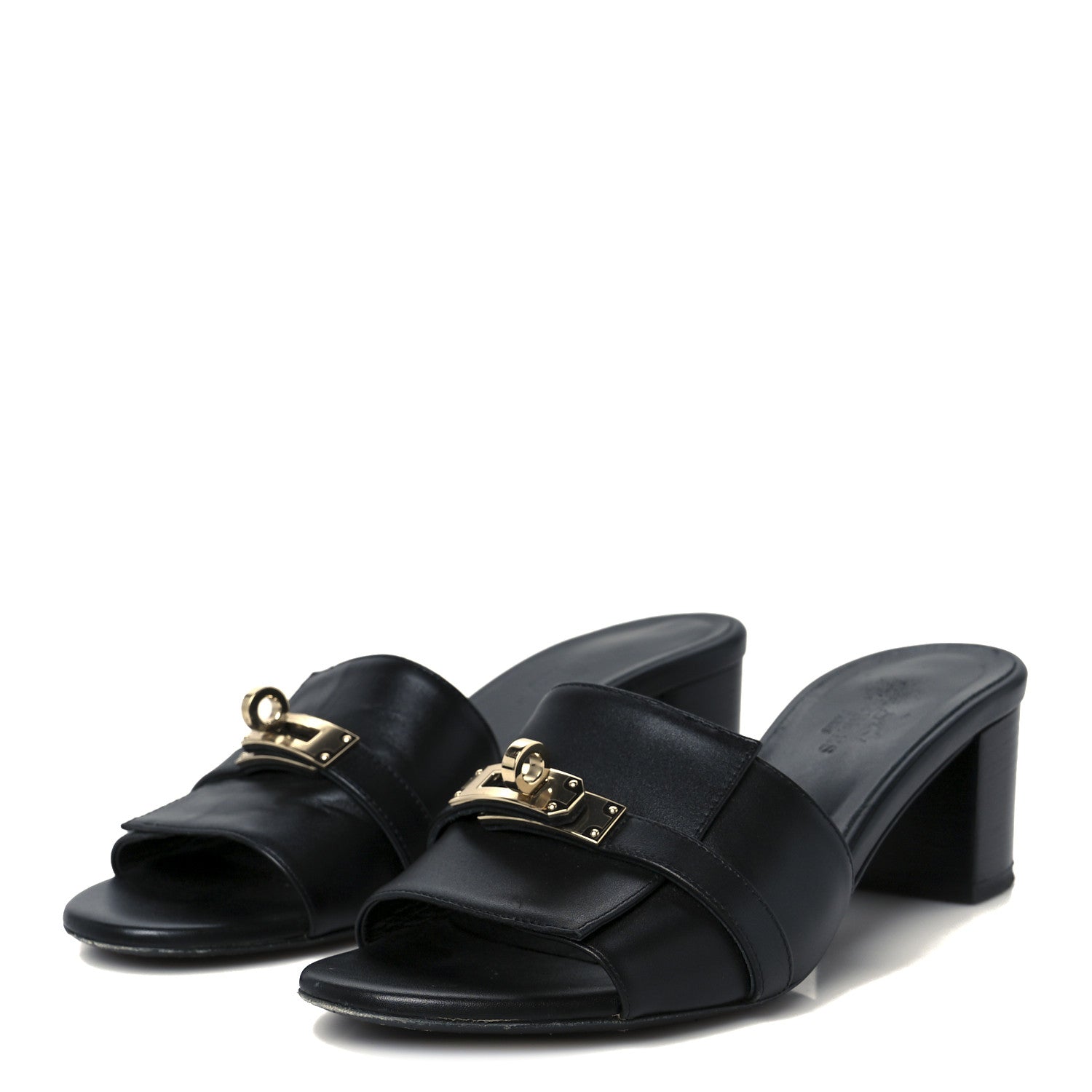 Hermes Calfskin Gigi 50 Sandals 36.5 Black 4 of 10