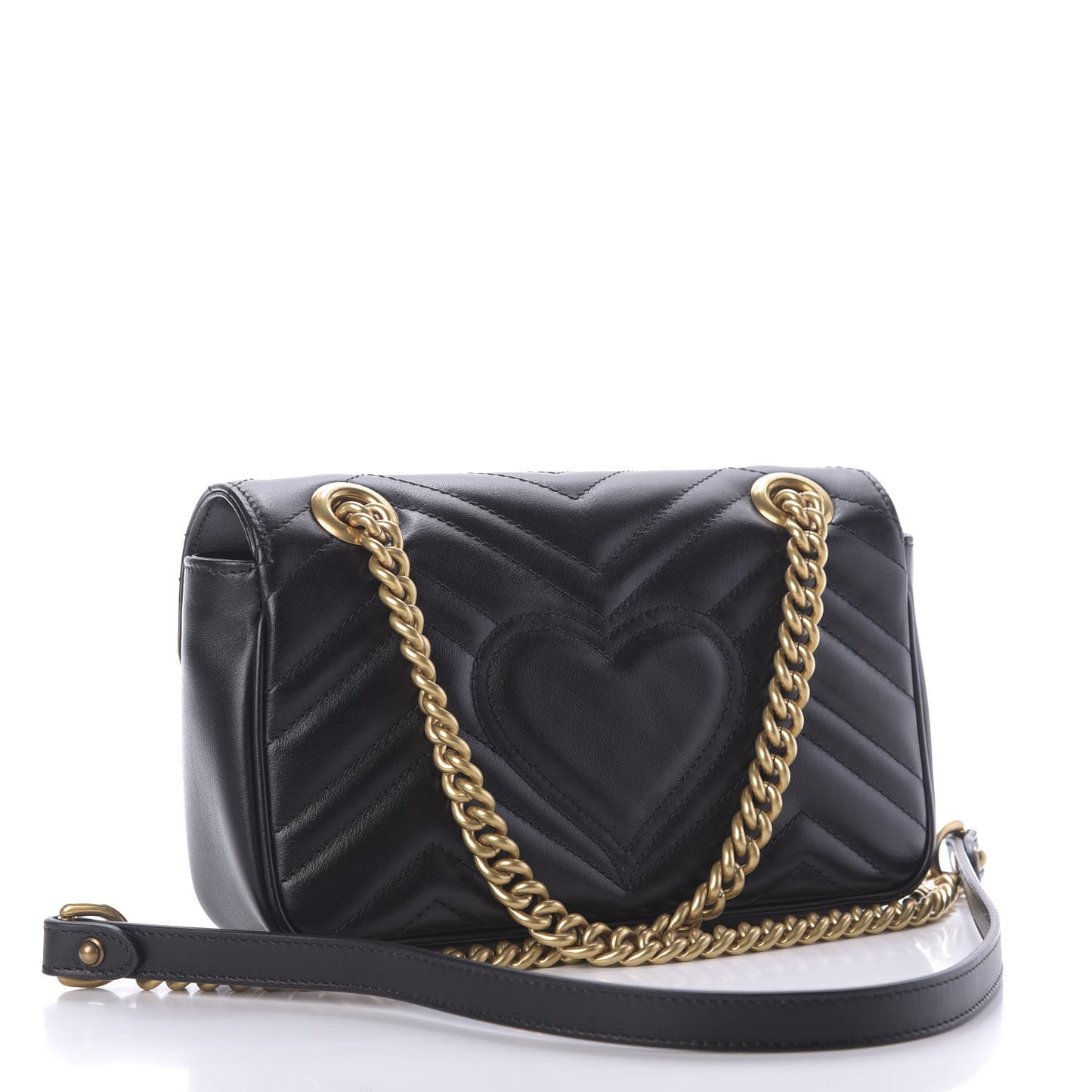 Calfskin Matelasse Mini GG Marmont Shoulder Bag Black
