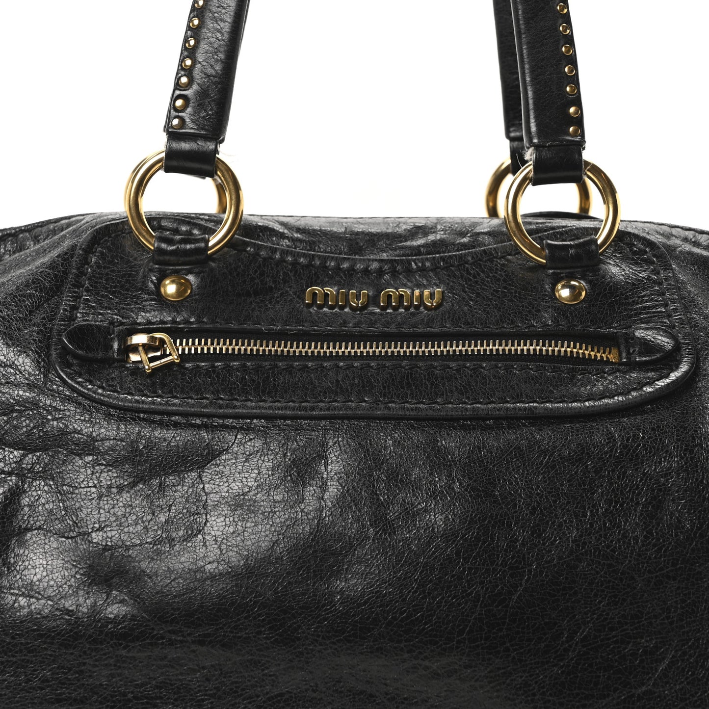 Vitello Shine Zip Tote Black