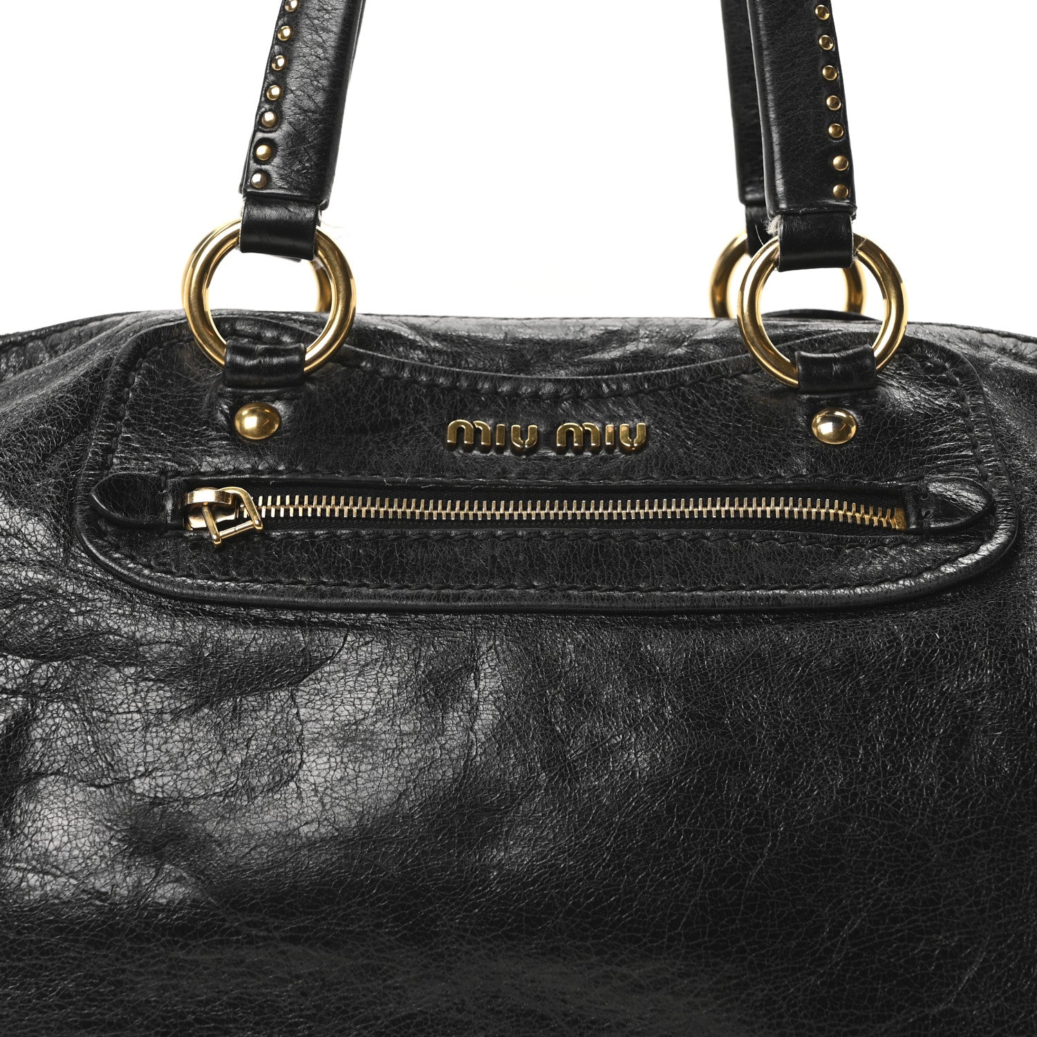 Miu Miu Vitello Shine Zip Tote Black 8 of 10