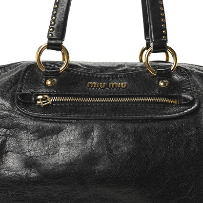 Miu Miu Vitello Shine Zip Tote Black 8 of 10