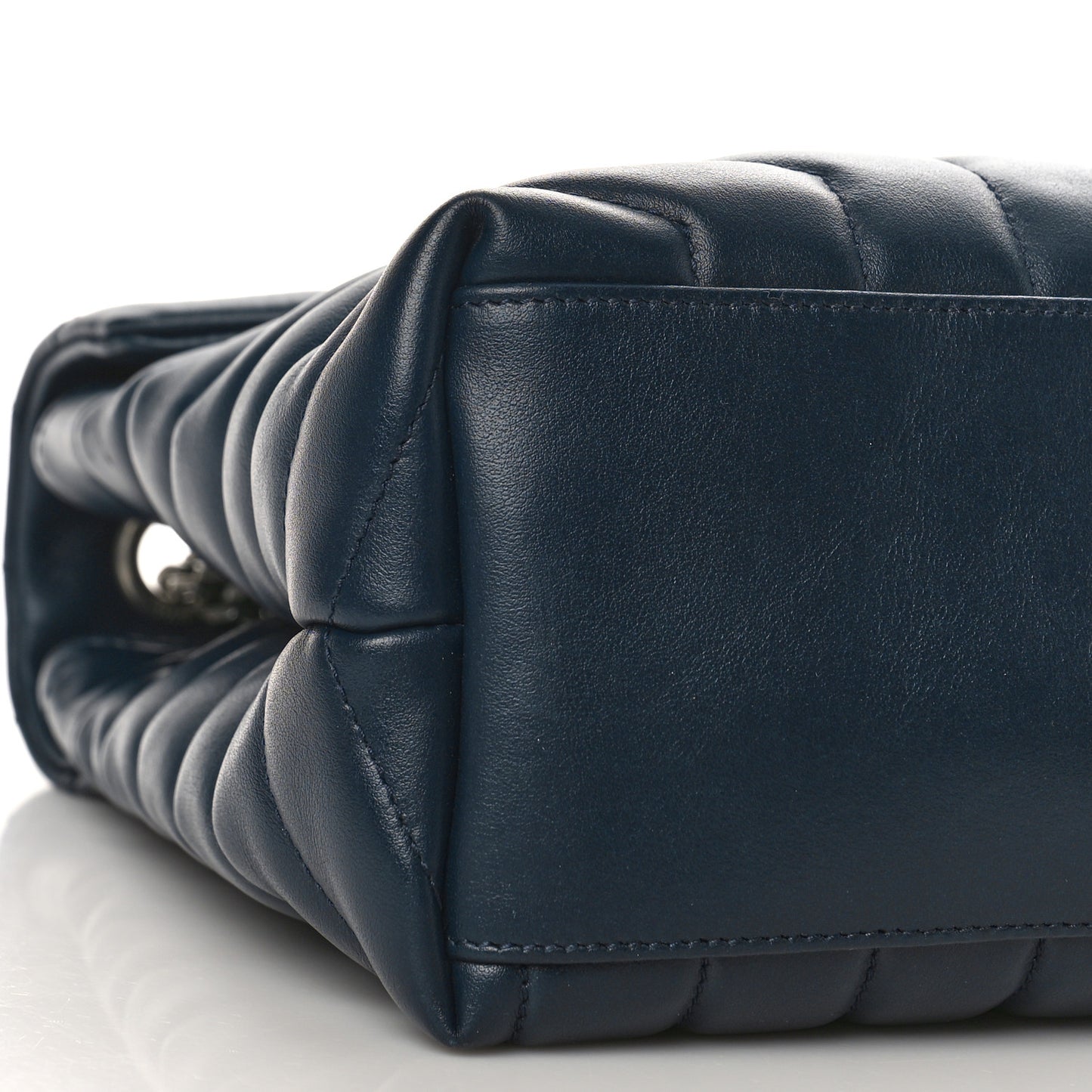 Calfskin Y Quilted Monogram Medium Loulou Chain Satchel Medium Blue