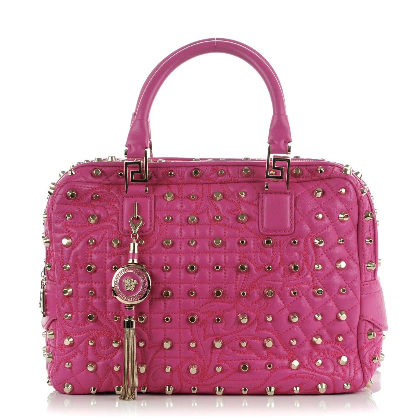 Nappa Barocco Quilted Studded Vanitas Demetra Fuchsia