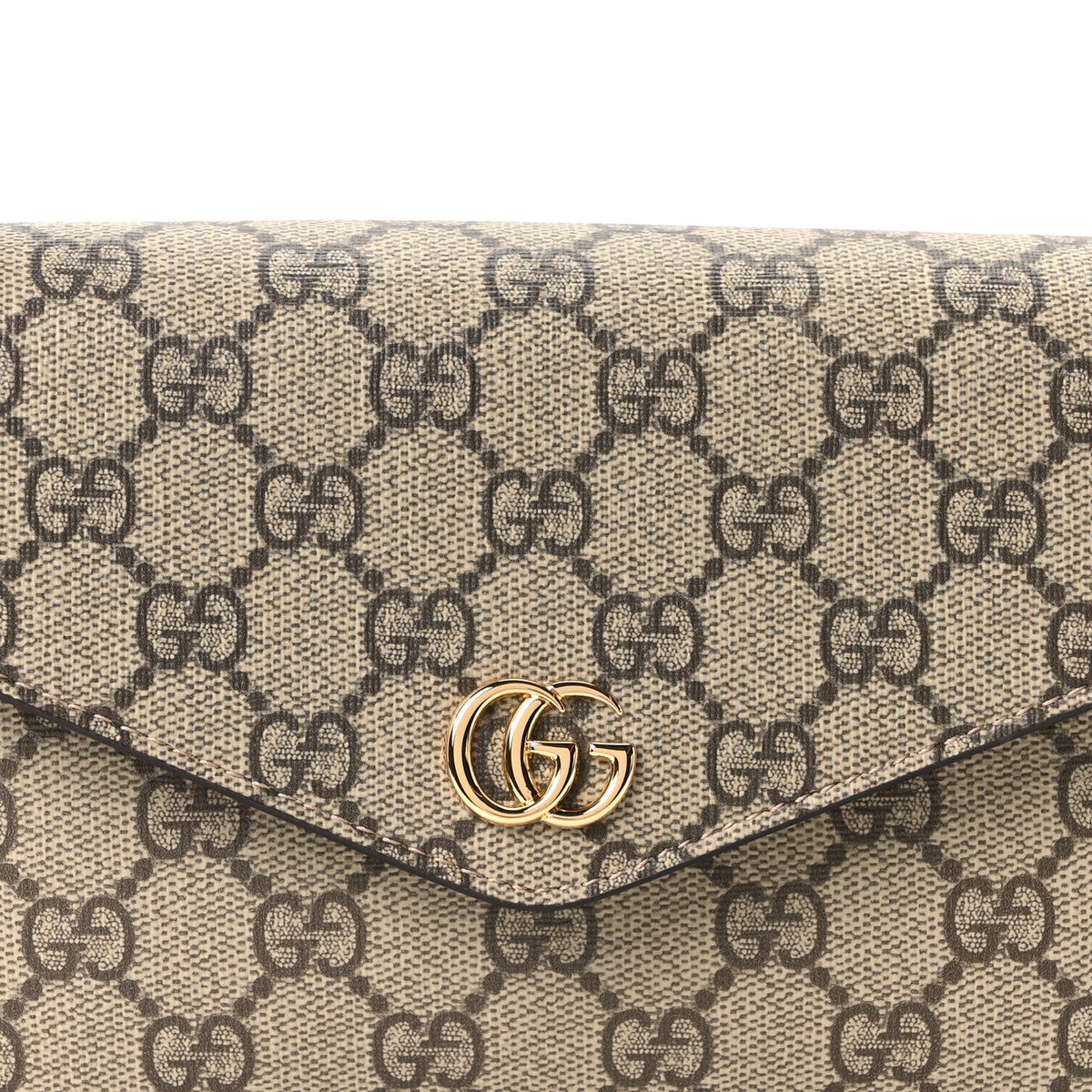 GG Supreme Monogram Textured Dollar Calfskin Web Mini Ophidia Envelope Shoulder Bag Beige Ebony