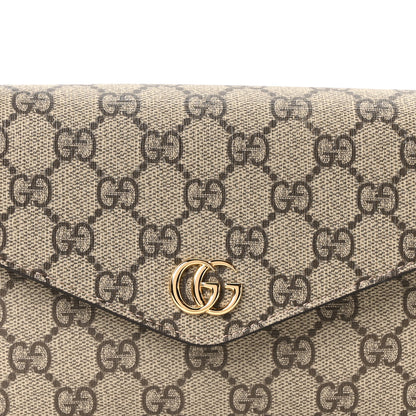 Gucci GG Supreme Monogram Textured Dollar Calfskin Web Mini Ophidia Envelope Shoulder Bag Beige Ebony 8 of 11