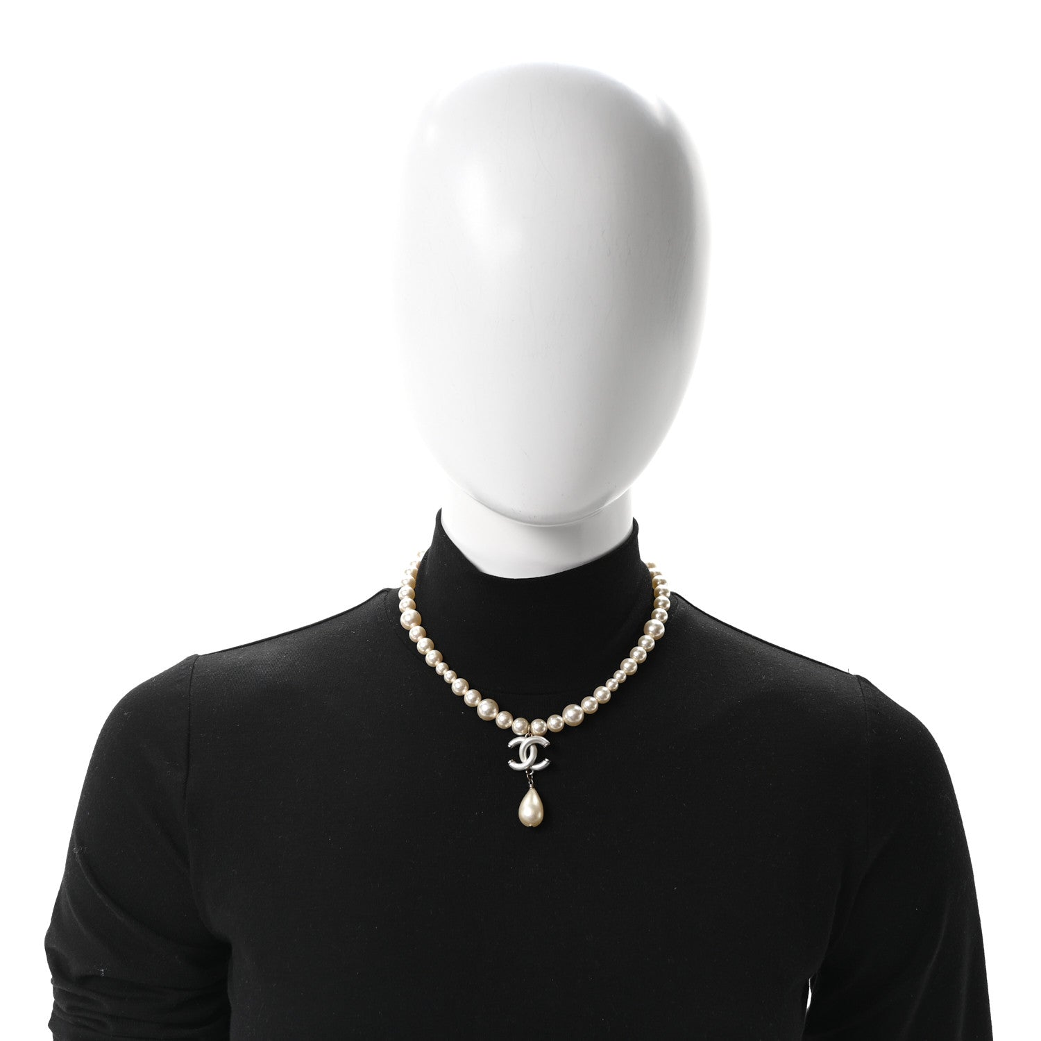 Chanel Pearl CC Drop Necklace Gold 4 of 4
