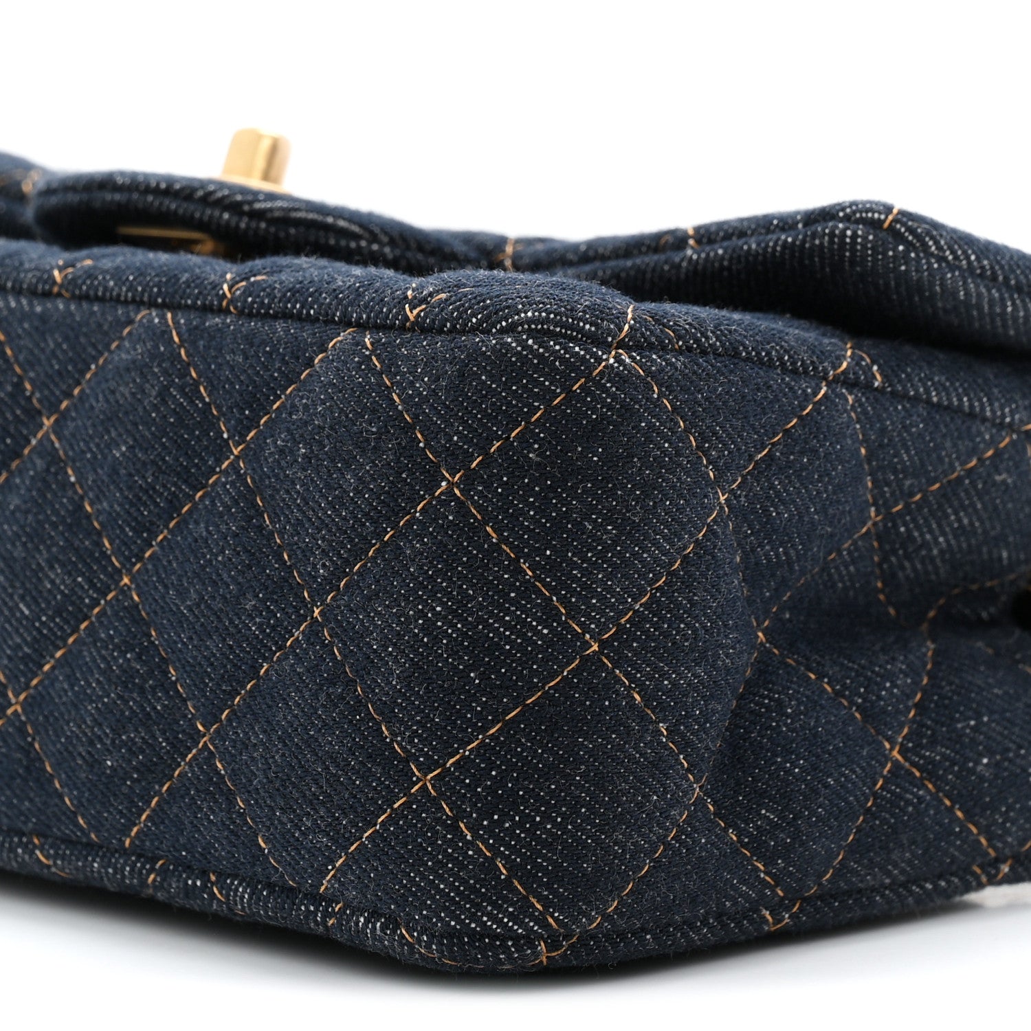 Chanel Denim Quilted Mini Rectangular Flap Dark Blue 10 of 11