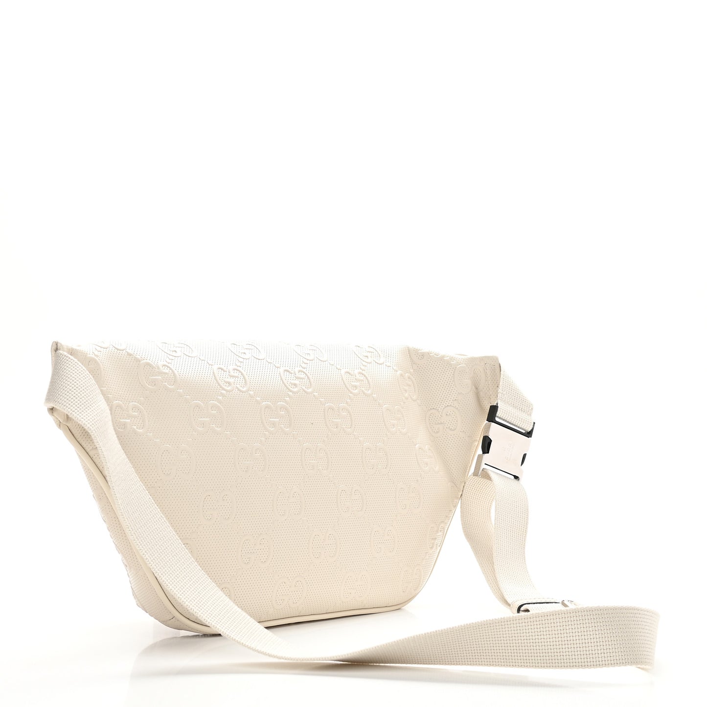 Calfskin GG Tennis Embossed Pocket Belt Bag Mystic White