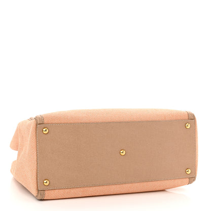 Fendi Canvas Vitello Regular 2Jours Tote Beige 4 of 12