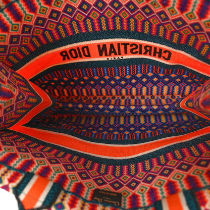 Christian Dior Canvas Embroidered Large Book Tote Orange Multicolor 5 of 12