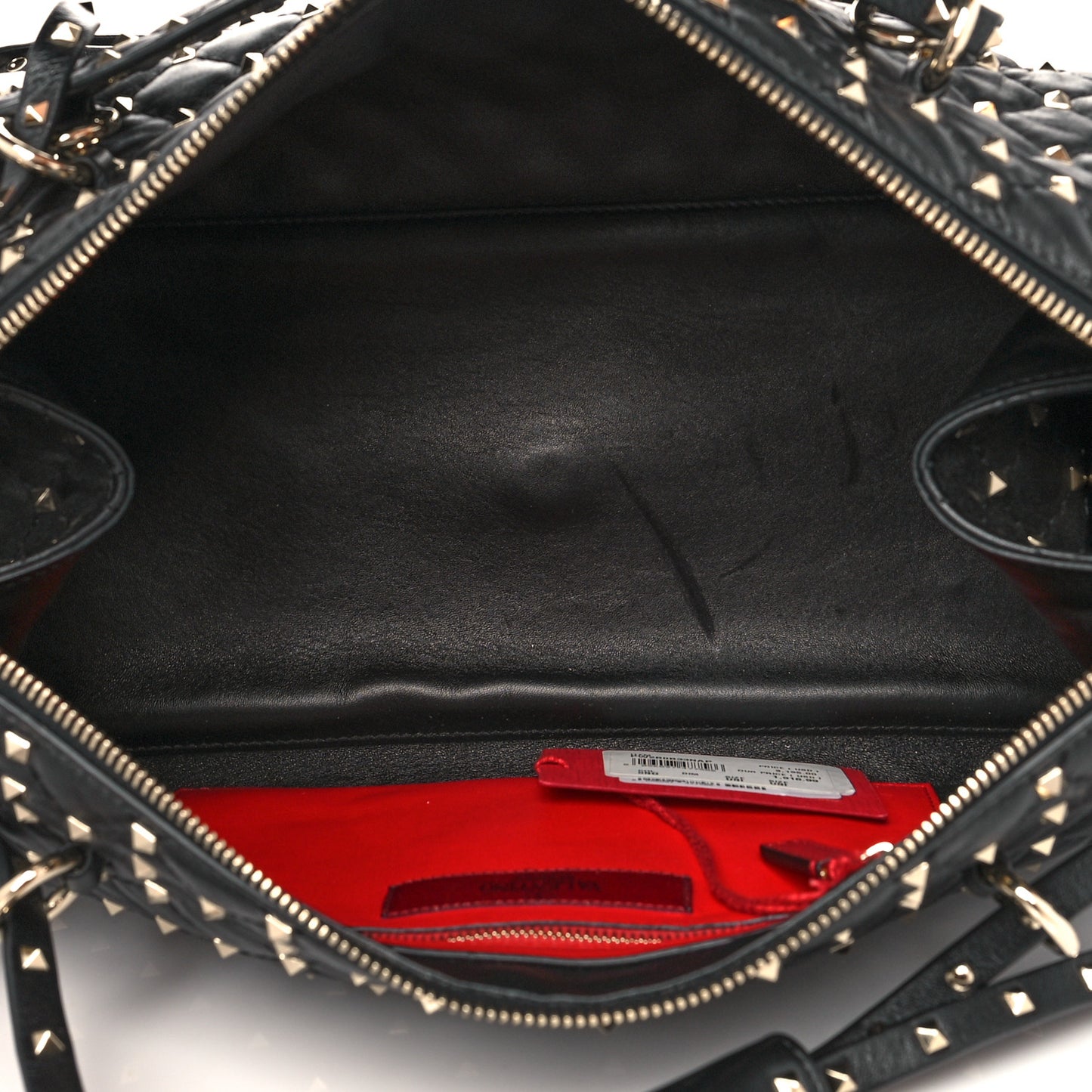 Lambskin Rockstud Spike Duffle Bag Black