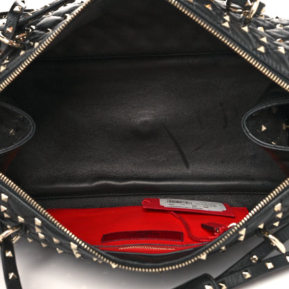 Valentino Garavani Lambskin Rockstud Spike Duffle Bag Black 5 of 11