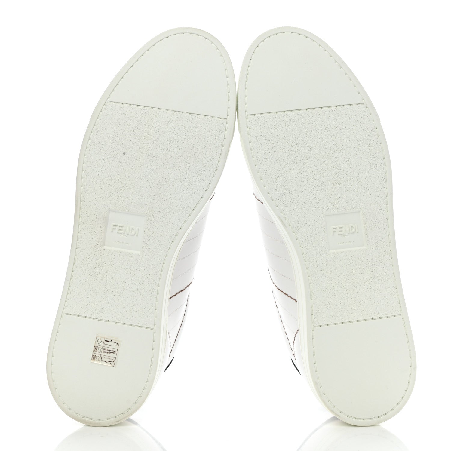 Fendi Calfskin Fabric Jacquard FF Mens Low Top Sneakers 8 White Black 5 of 8