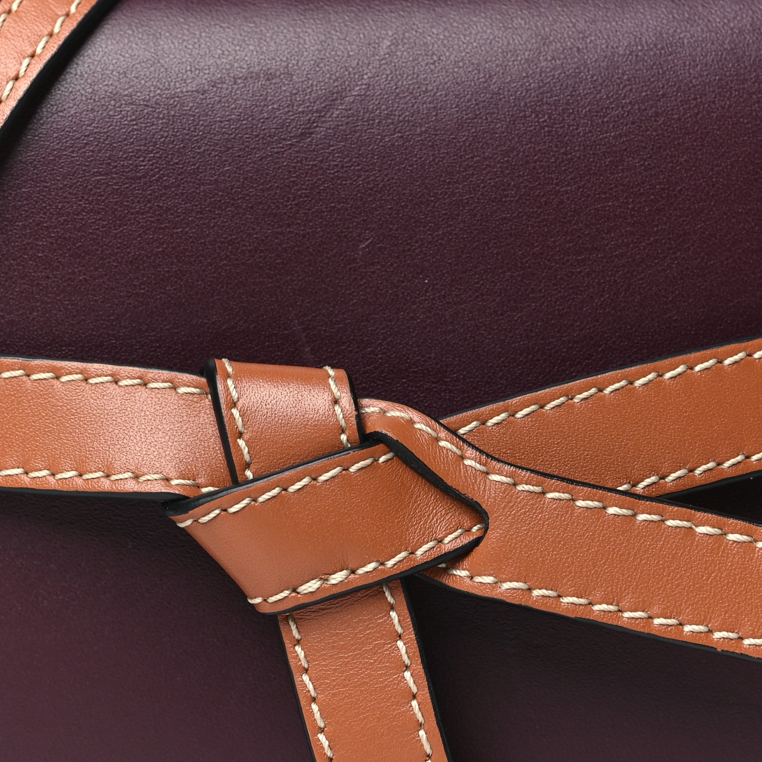 Loewe Calfskin Mini Gate Crossbody Bag Oxblood Tan Taupe 8 of 10