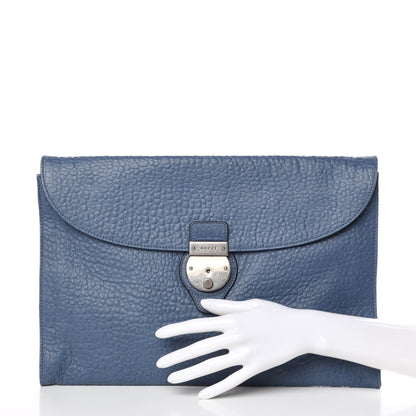 Gucci Grained Calfskin Flap Portfolio Blue 2 of 9