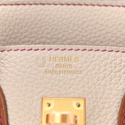 Hermes Togo Horseshoe Birkin 25 Craie Gold 6 of 11