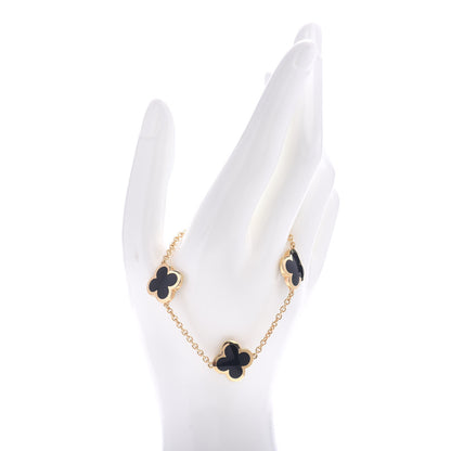 Van Cleef & Arpels 18K Yellow Gold Black Onyx 4 Motifs Pure Alhambra Bracelet 2 of 4
