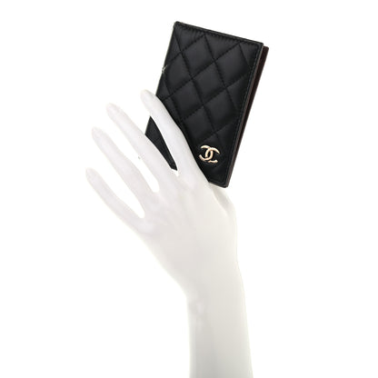 Chanel Lambskin Quilted Card Holder Wallet Black 2 of 7