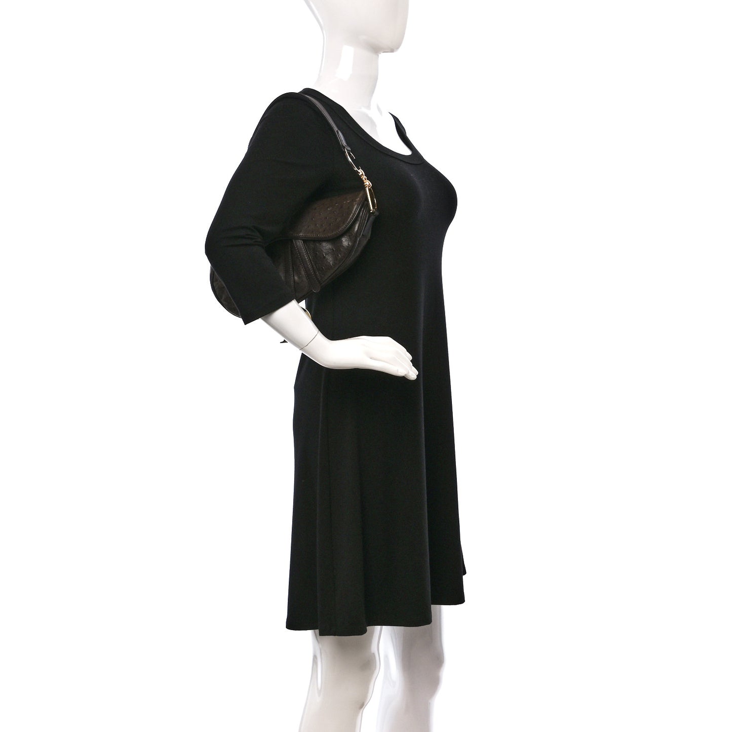 Ostrich Saddle Bag Brown