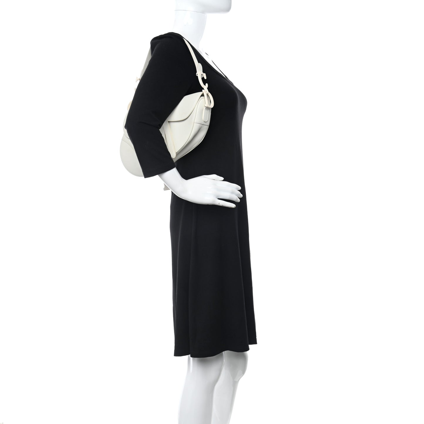 Ultra Matte Calfskin Saddle Bag Off White