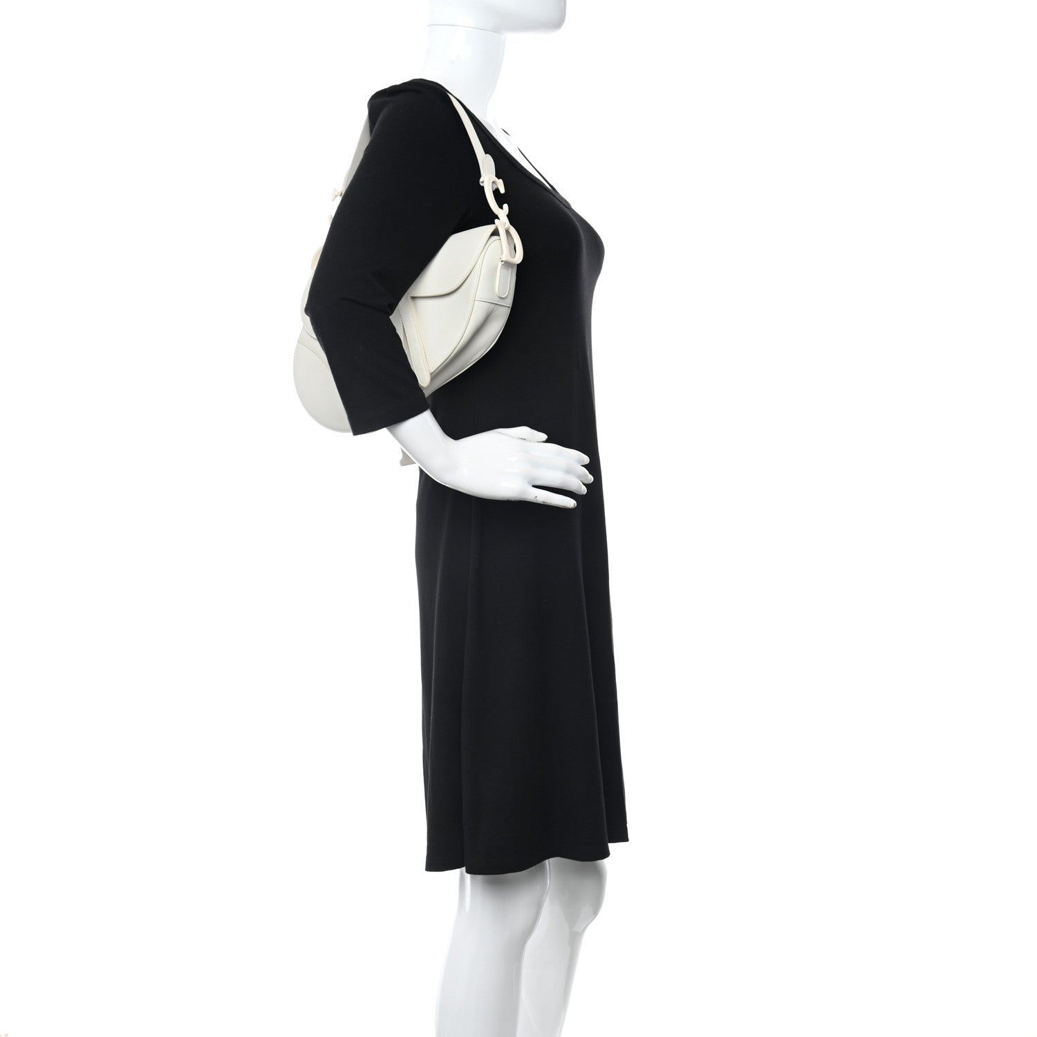 Christian Dior Ultra Matte Calfskin Saddle Bag Off White 2 of 9