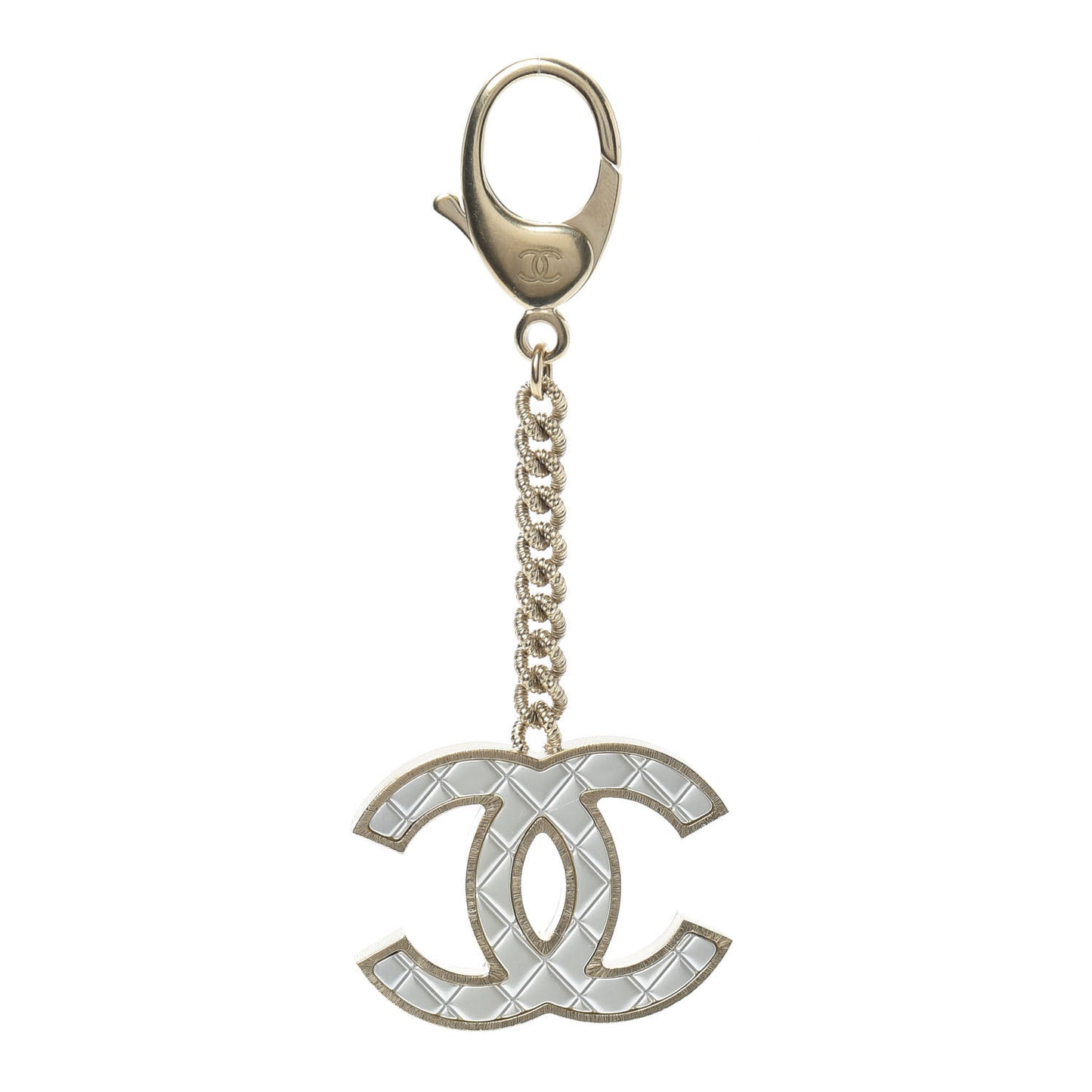 Quilted CC Key Chain Gold