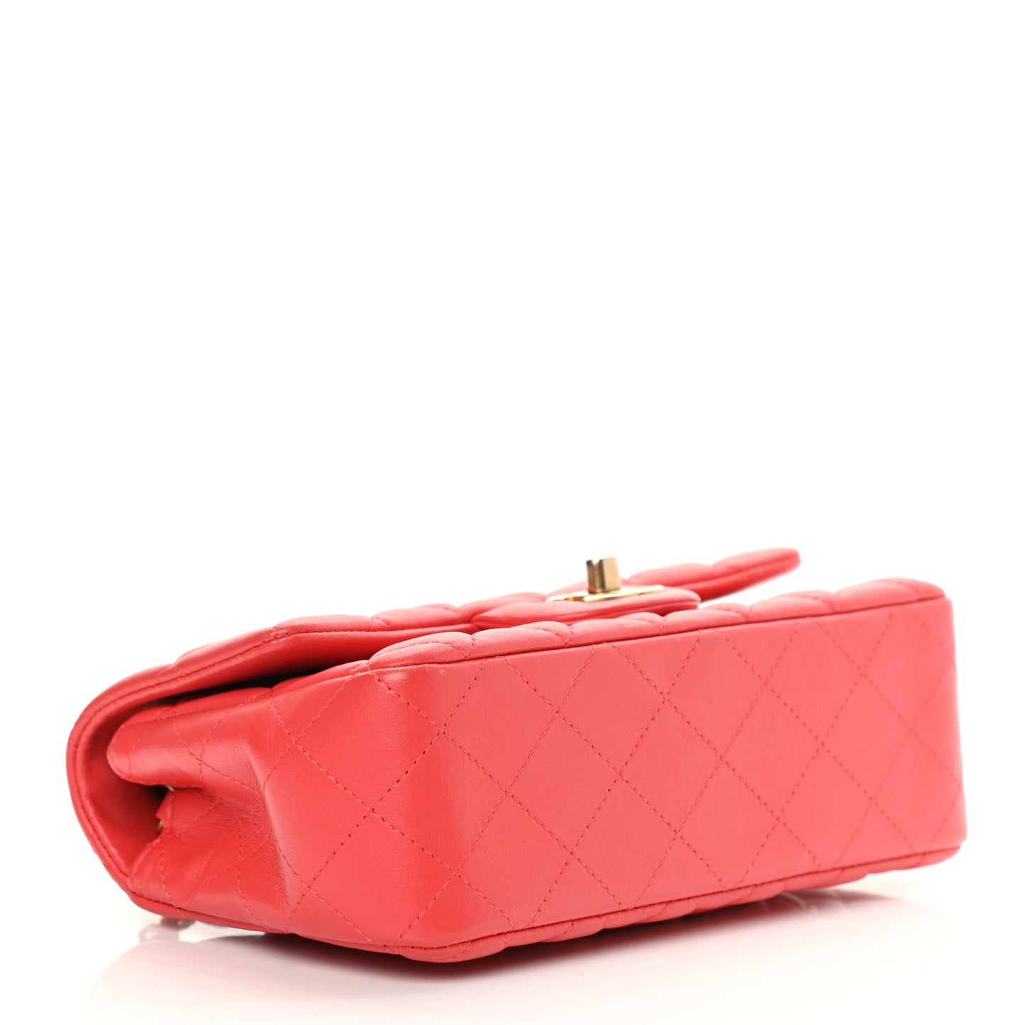 Lambskin Quilted Mini Rectangular Flap Red