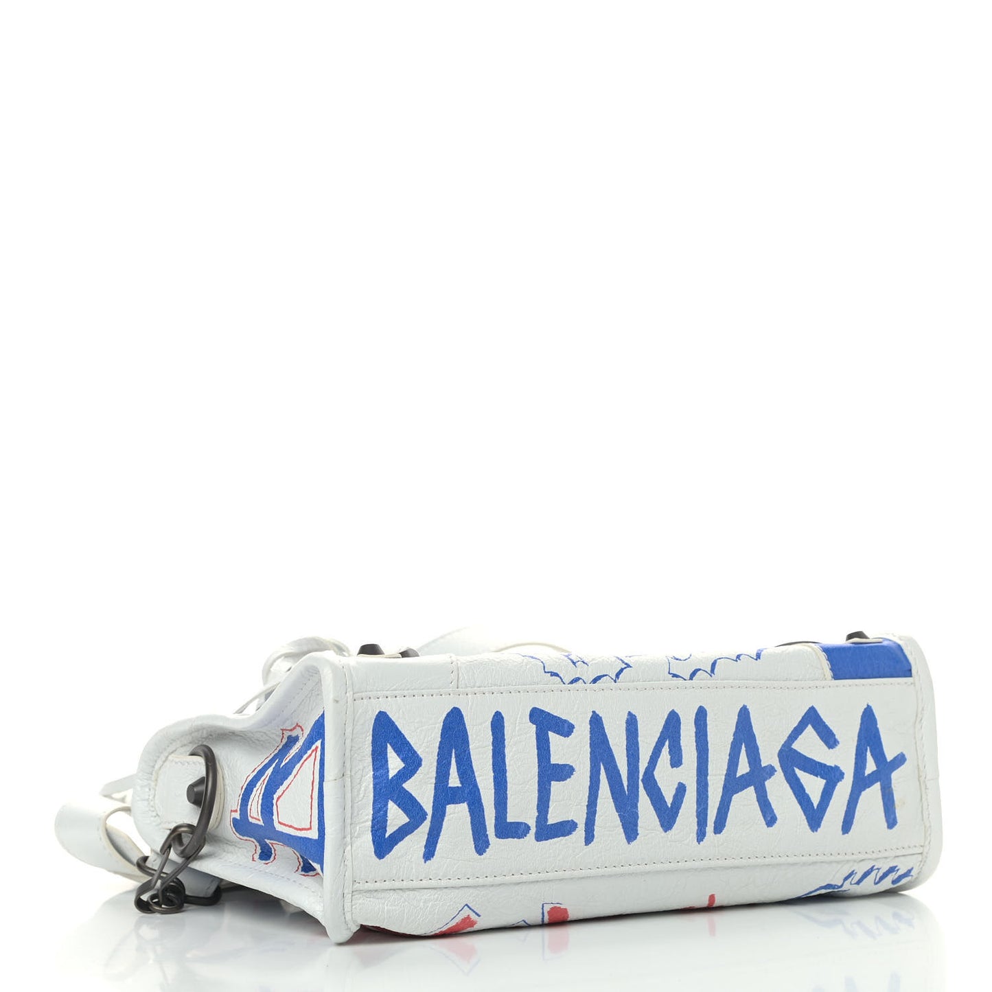 Agneau Graffiti All Over Classic Hardware Mini City White Bleu Rouge