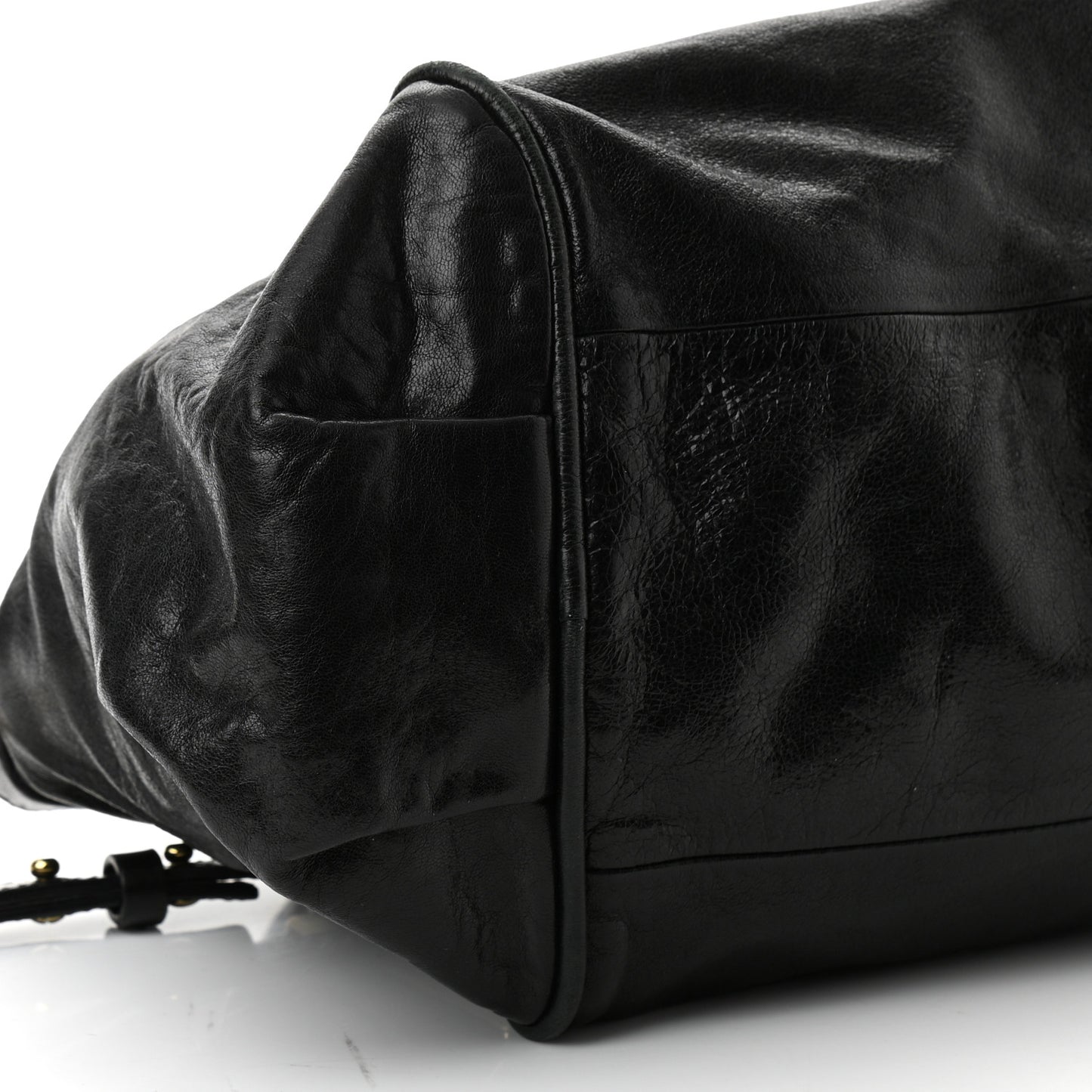 Tumbled Lambskin Small Ethel Satchel Black