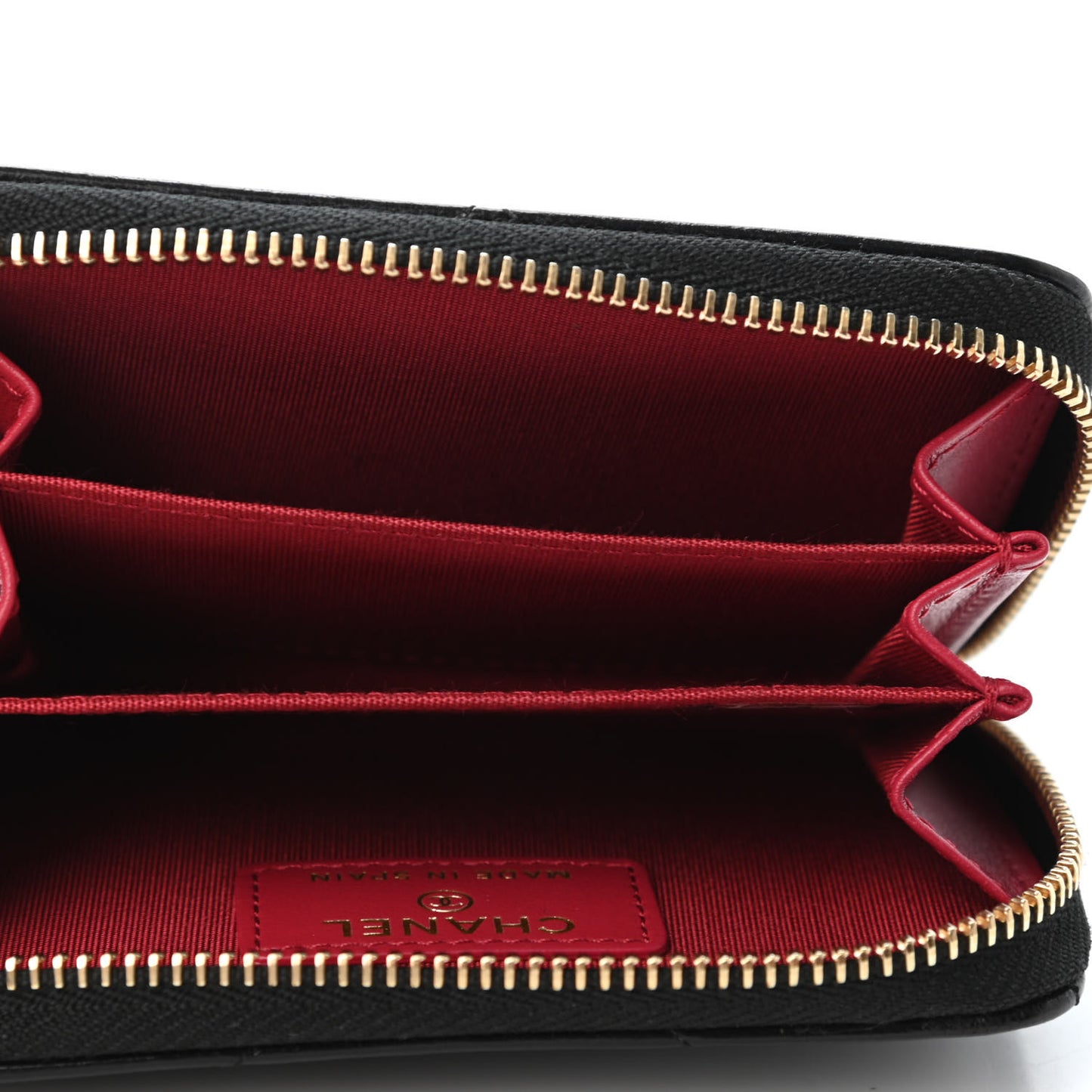 Lambskin Quilted Chanel 19 Zip Around Coin Purse Wallet Black