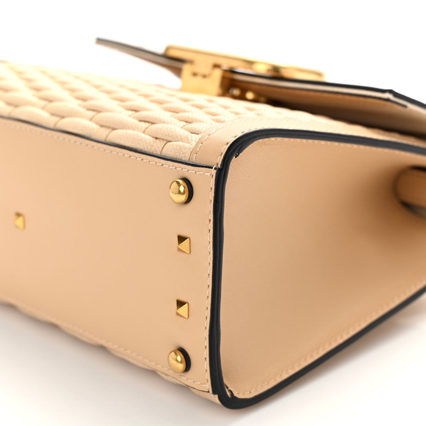 Woven Straw Small VSling Top Handle Satchel Naturale