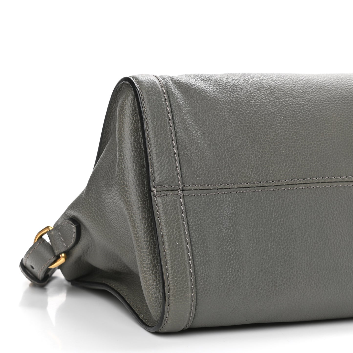 Pebbled Calfskin Small Skull Padlock Zip Around Tote Grey