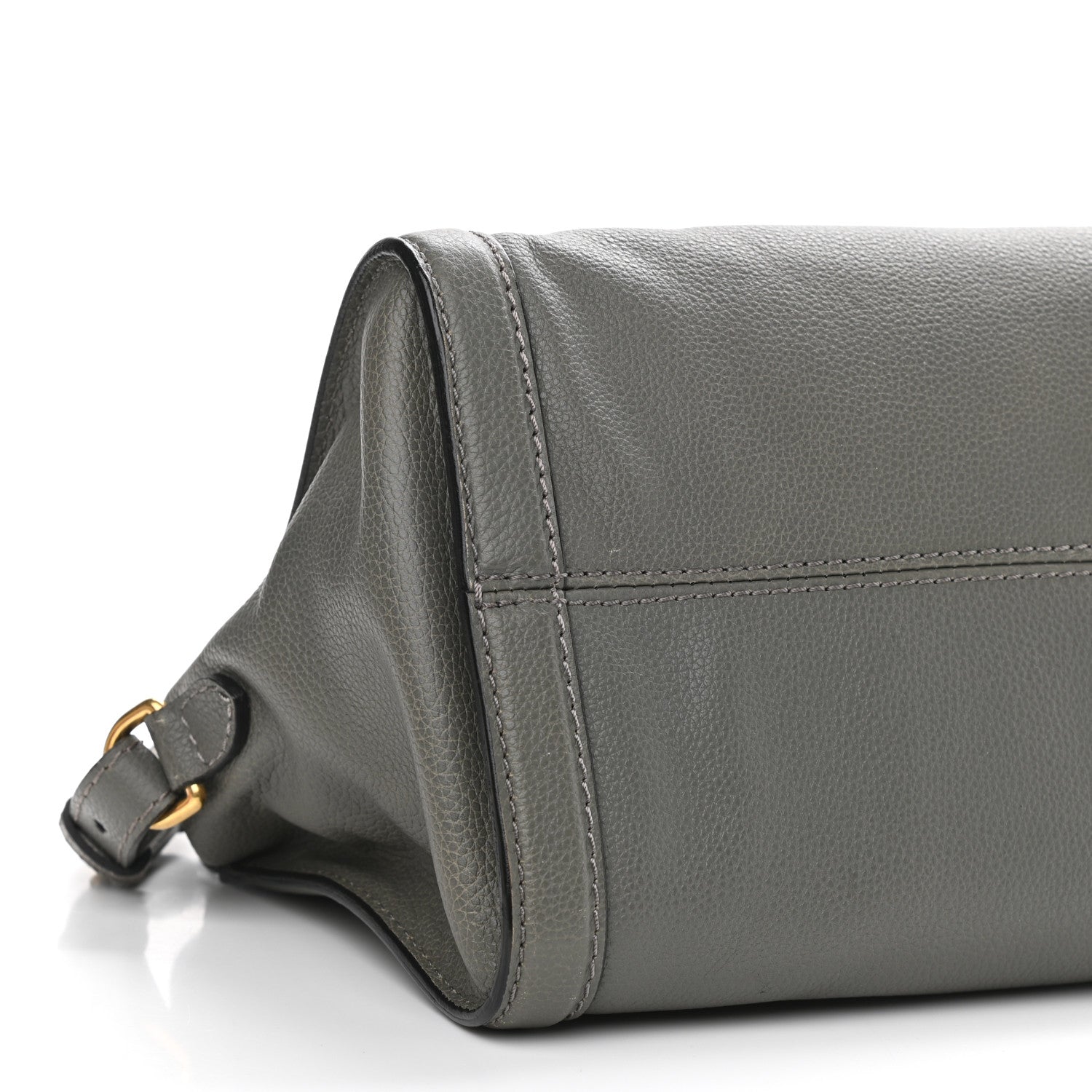 Alexander McQueen Pebbled Calfskin Small Skull Padlock Zip Around Tote Grey 9 of 14