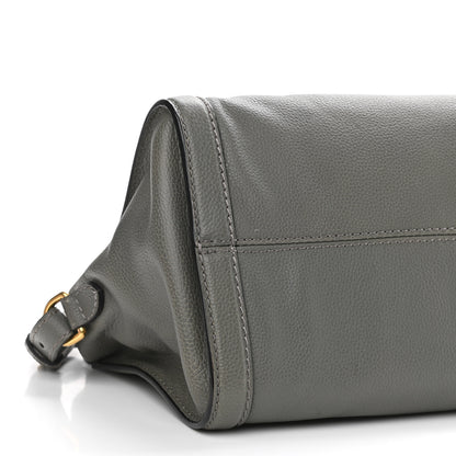 Alexander McQueen Pebbled Calfskin Small Skull Padlock Zip Around Tote Grey 9 of 14