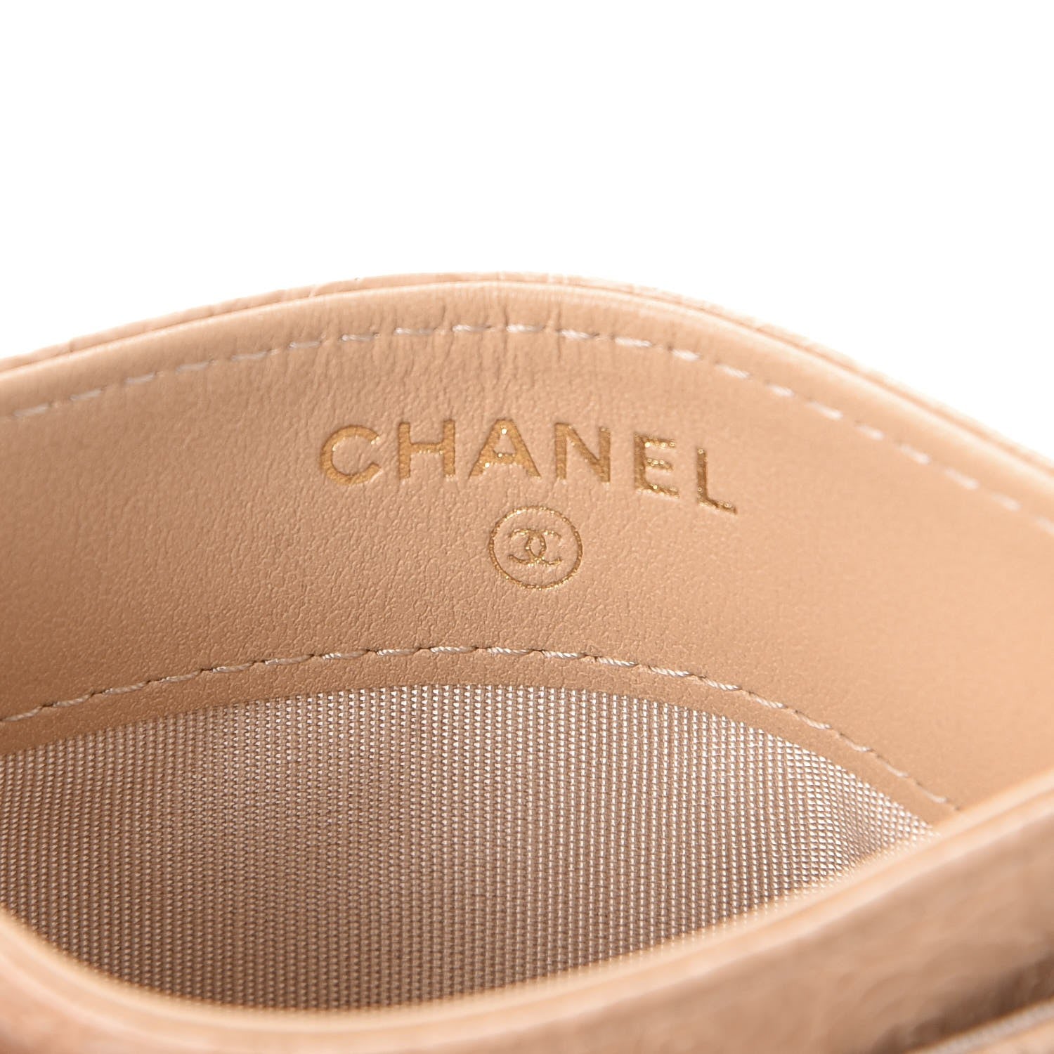Chanel Camellia Calfskin Embossed Quilted Card Holder Beige 6 of 9