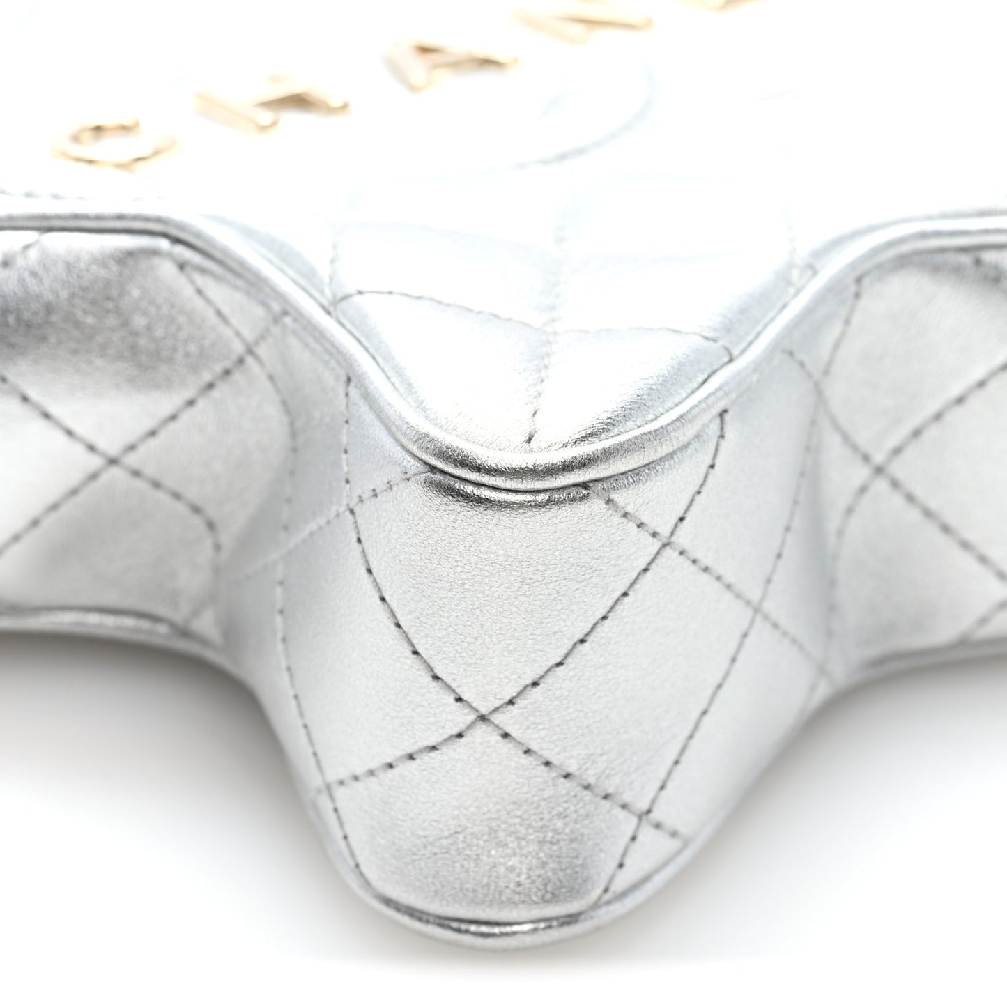 Metallic Lambskin Walk Of Fame Bag Silver