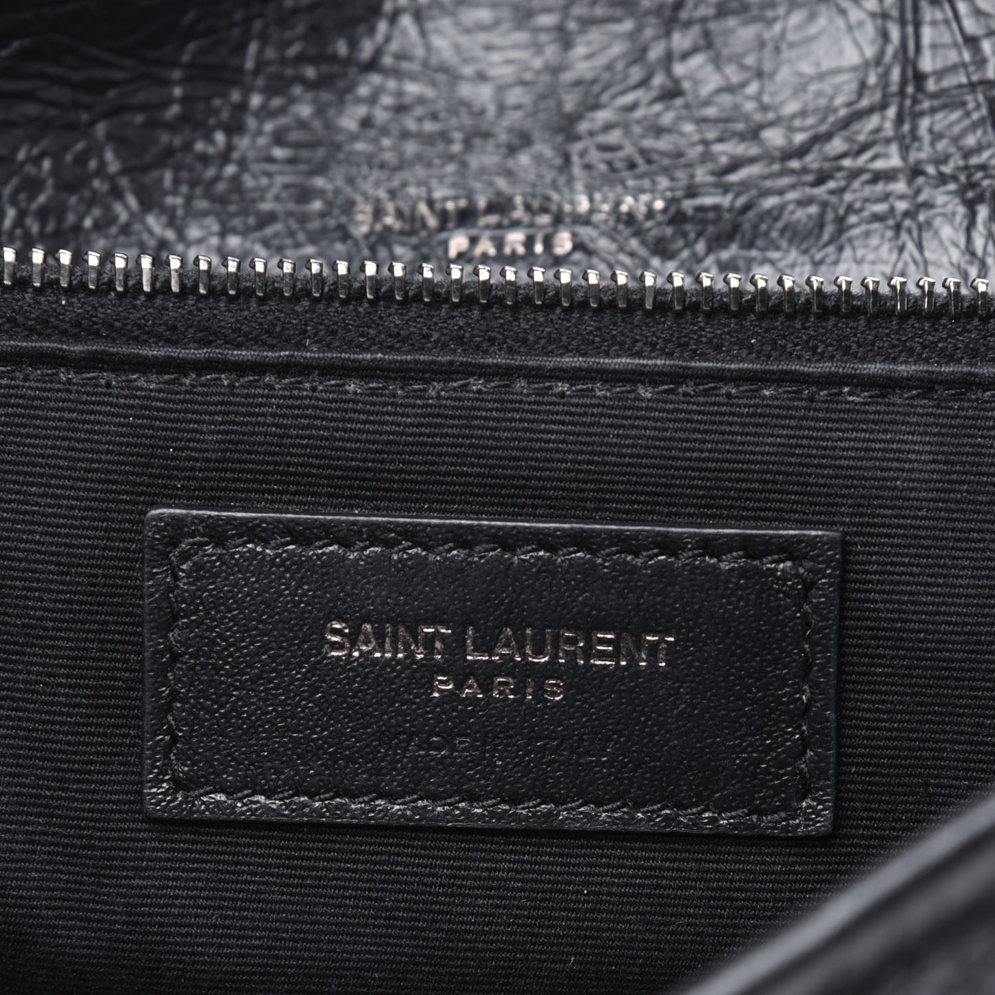 Crinkled Calfskin Matelasse Monogram Medium Niki Chain Satchel Black