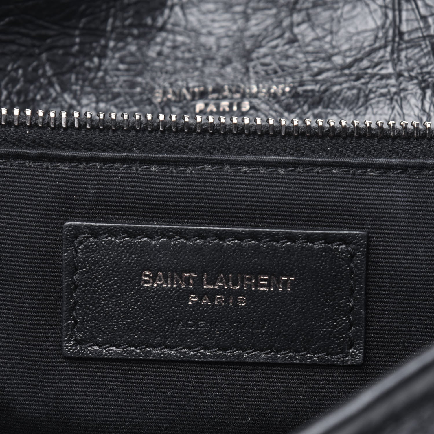 Saint Laurent Crinkled Calfskin Matelasse Monogram Medium Niki Chain Satchel Black 6 of 17