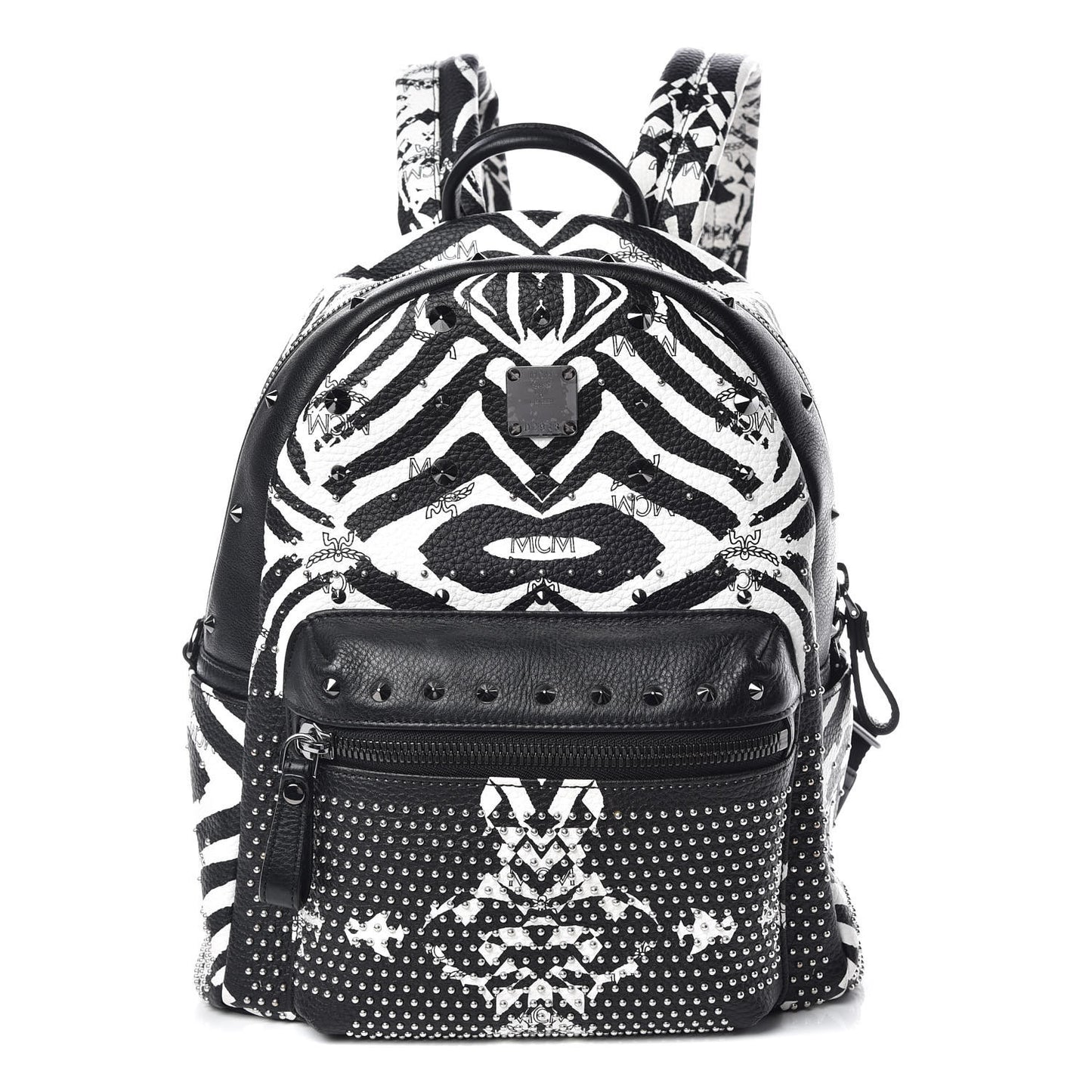 Striped Visetos Small Funky Zebra Stark Backpack Black White