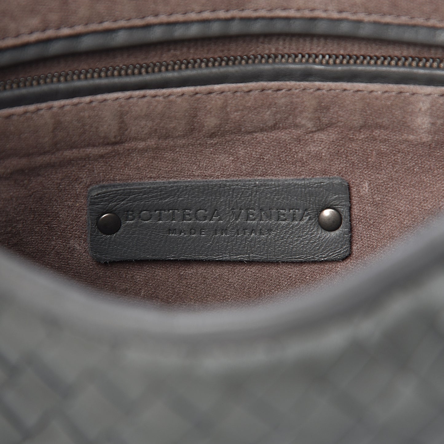 Nappa Intrecciato Small Veneta Hobo Grey