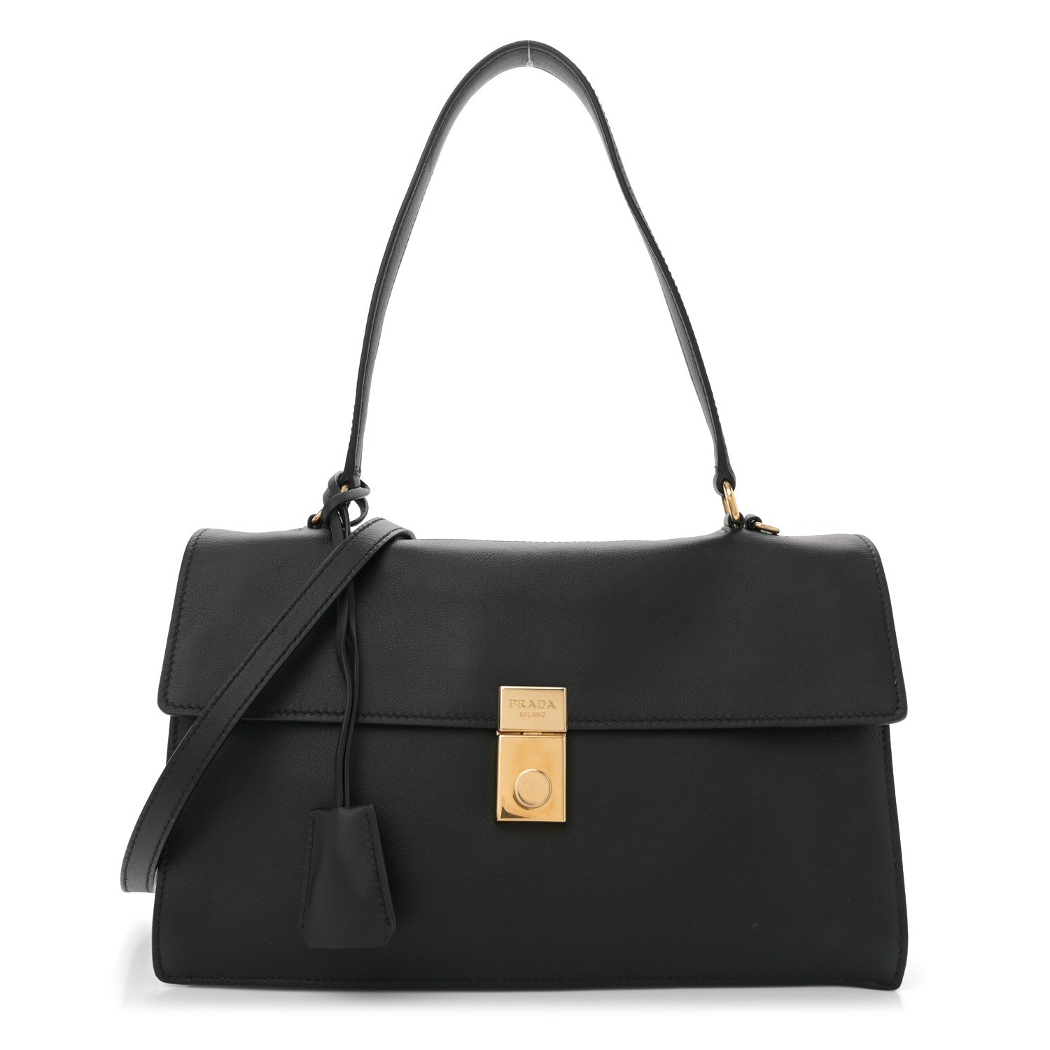 Prada Calfskin Medium Soft Sound Shoulder Bag Black 1 of 12