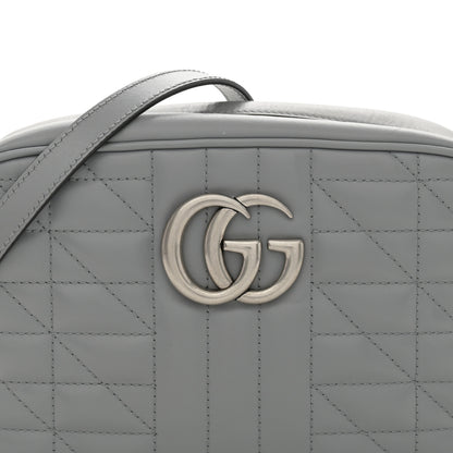Gucci Calfskin Matelasse Aria Small GG Marmont Chain Shoulder Bag Deep Grey 8 of 12