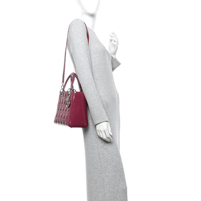 Christian Dior Patent Cannage Medium Lady Dior Dark Pink 2 of 13